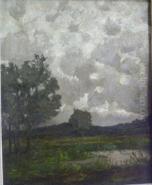 Landscape With Approaching Storm Oil Painting by Joseph Frank Currier