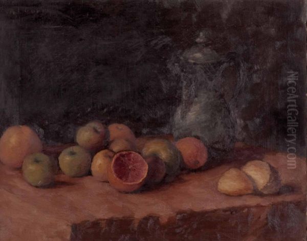 Obststillleben Mit Kanne Oil Painting by Adolf Curry