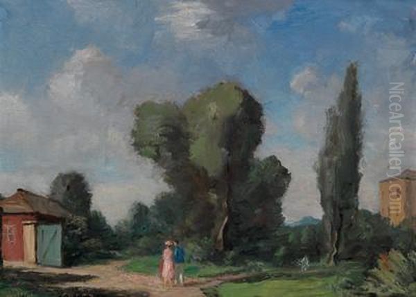 Landschaft Bei Lambach Oil Painting by Adolf Curry