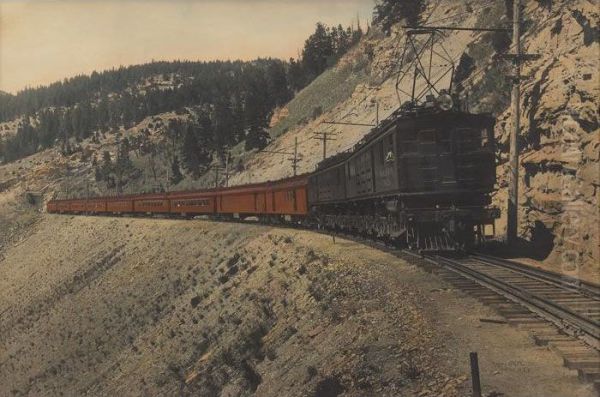 St. Paul & Pacific Railroad Oil Painting by Asahel Curtis