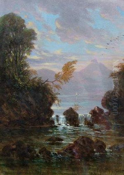 A Rockygorge Oil Painting by William Curtis