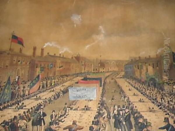 Reform And Liberty -celebrations In Christchurch Oil Painting by William Curtis