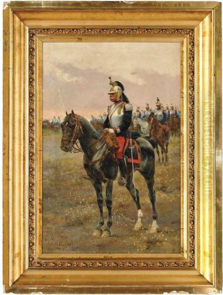 Coracero Argentino Oil Painting by Josep I Cusachscusachs