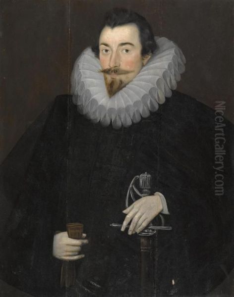 Portrait Of Sir John Harrington Oil Painting by Hyeronimus Custodis