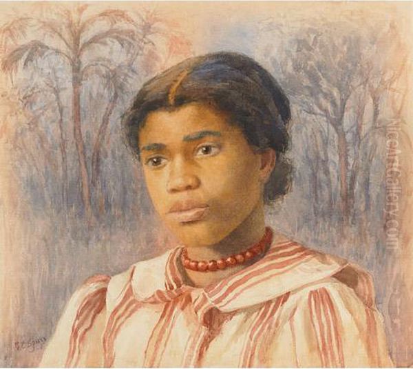 Portrait Of A Young Woman Oil Painting by Gertrude Spurr Cutts