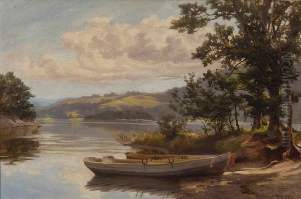 Derwentwater From Water-lily Bay Oil Painting by Gertrude Spurr Cutts