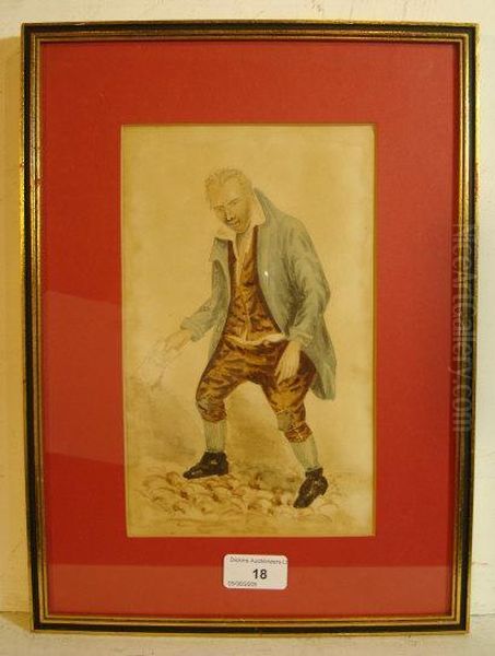 Portrait Of A Gentleman Dispossessed Oil Painting by William Malcom Cutts