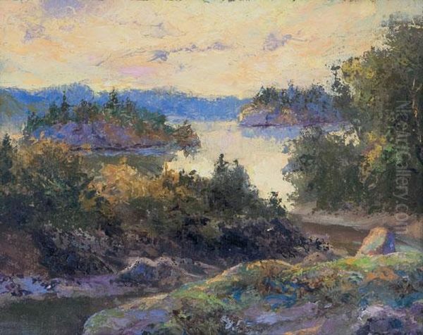 Mary Lake, Port Sydney, Muskoka. Oil Painting by William Malcom Cutts