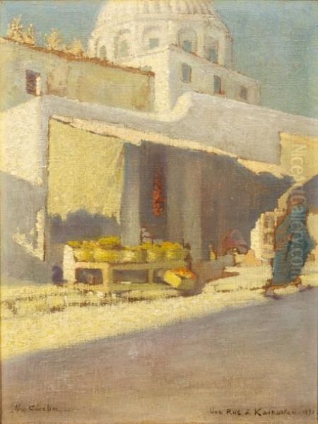 Une Rue A Kairouan Oil Painting by Alexandre Cuvelier