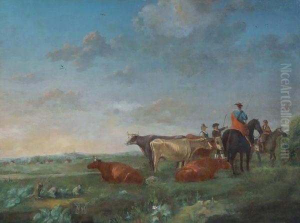 Paysage Rural Anime De Vaches Oil Painting by Aelbert Cuyp