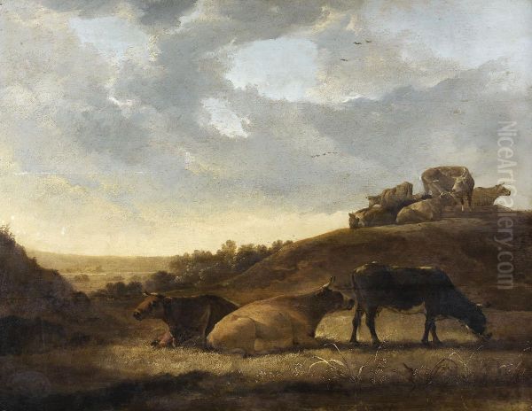 Landskap Med Boskap Oil Painting by Aelbert Cuyp