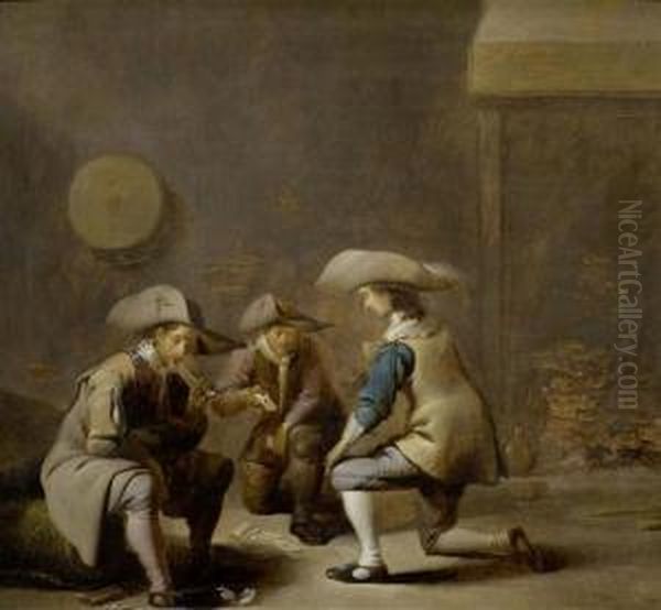 The Card Players Oil Painting by Benjamin Gerritsz. Cuyp