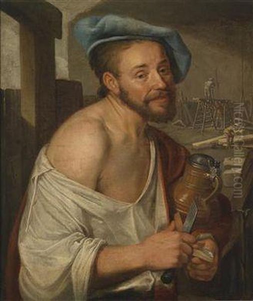 A Man Eating A Snack Oil Painting by Jacob Gerritsz. Cuyp