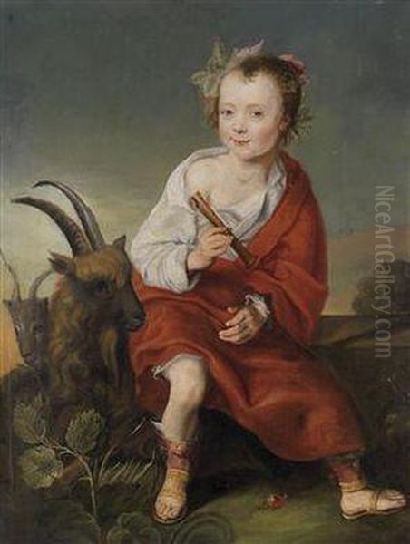 A Young Girl With A Flute And A Goat Oil Painting by Jacob Gerritsz. Cuyp