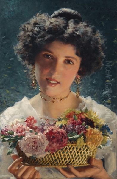 The Bouquet Oil Painting by Ladislas Wladislaw von Czachorski