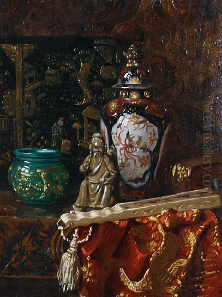 The Chinese Shelf Oil Painting by Ernst Czernotzky