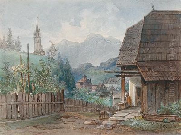 A Motif From Eisenerz In Styria Oil Painting by Ludwig Czerny