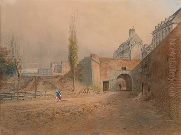 Aussicht Vom Fischertor Und Der Stadtmauer Oil Painting by Ludwig Czerny