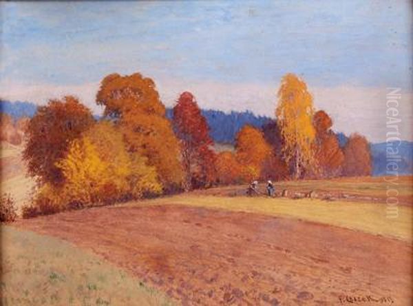 Feldarbeit Im Herbst Oil Painting by Franz Czizek