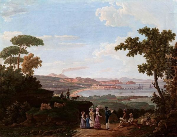 Veduta Del Golfo Di Napoli Oil Painting by Aniello D' Aloisio