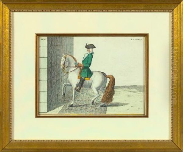 Equestrian Riders Oil Painting by Baron D' Eisenberg