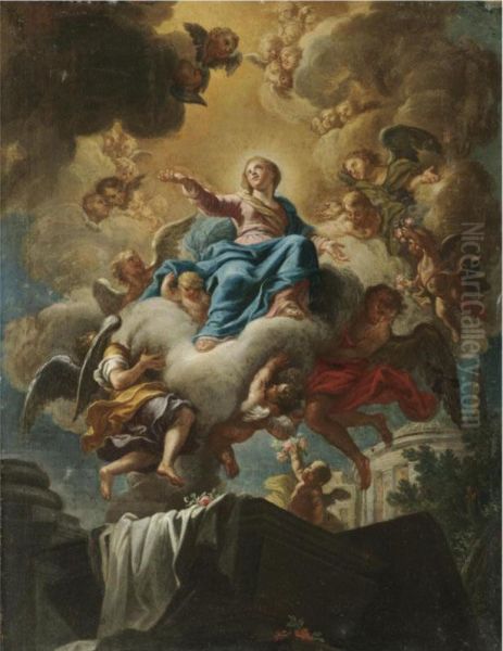 The Assumption Of The Virgin Oil Painting by Alessio D'Elia