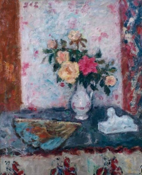 Bouquet A L'eventail Oil Painting by Georges dEspagnat