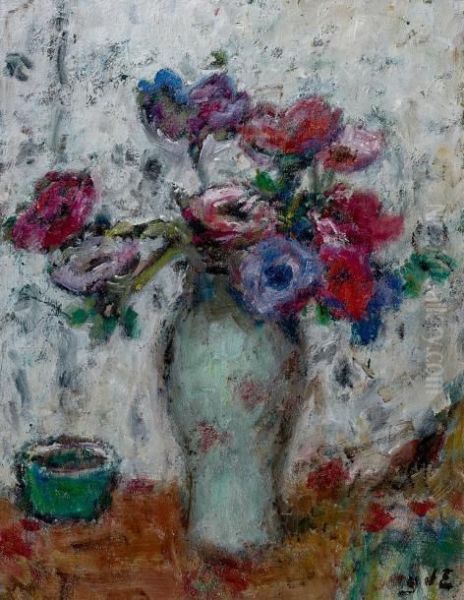 Vase D'anemones Oil Painting by Georges dEspagnat