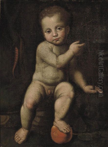 The Infant Saint John The Baptist Oil Painting by Marco d' Oggiono