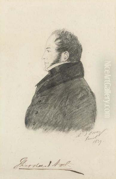 Portrait Of Theodore Edward Hook Oil Painting by Alfred, Comte D' Orsay