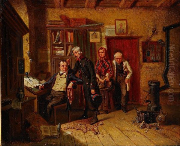 Hos Ockraren Oil Painting by Carl Henrik D'Unker