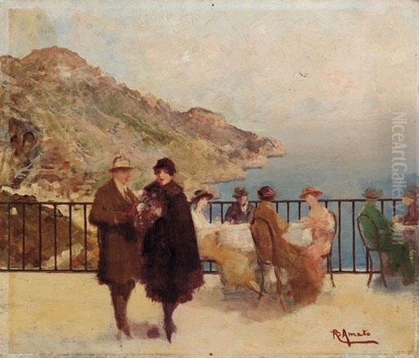 Ravello. Terrazza Sul Mare. Oil Painting by Raffaele D'Amato