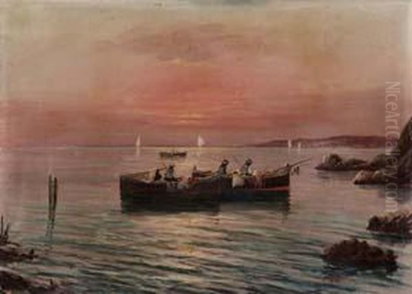 Scena Di Pesca Oil Painting by Vincenzo D'Auria