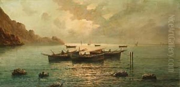 Pescatori A Capri Oil Painting by Vincenzo D'Auria