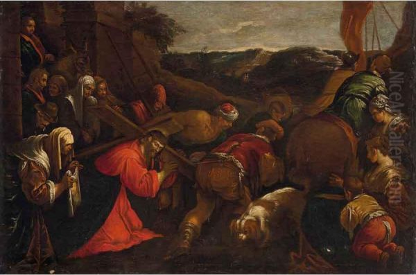 Salita Al Calvario Oil Painting by Leandro Bassano