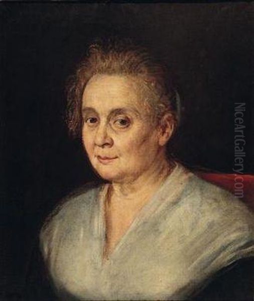 Portrait Of An Elderly Woman Oil Painting by Leandro Bassano