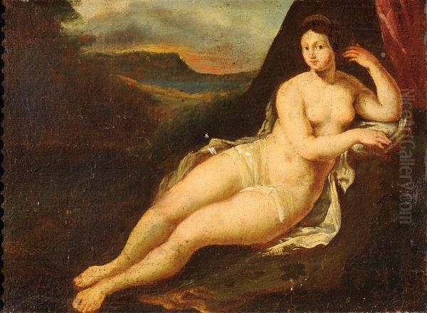 Venus Denudee Sur Fond De Paysage Oil Painting by Girolamo da Carpi