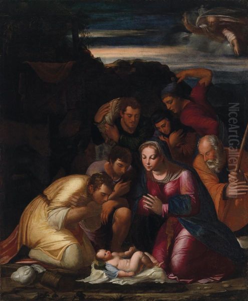 Adoration Of The Shepherds Oil Painting by Girolamo da Carpi