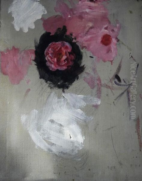 Study: Rose Motif Oil Painting by John da Costa