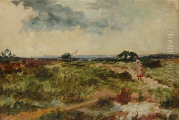 Passing Through A Moorland Landscape Oil Painting by John da Costa