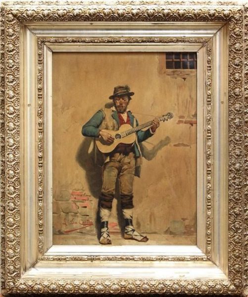 ''minstrel Oil Painting by Luigi Da Costa