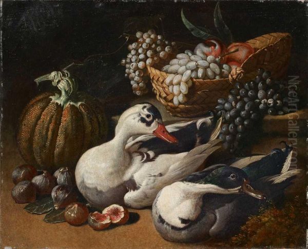 Fruchte Still Leben Mit Enten Oil Painting by Jacopo Da Firenze