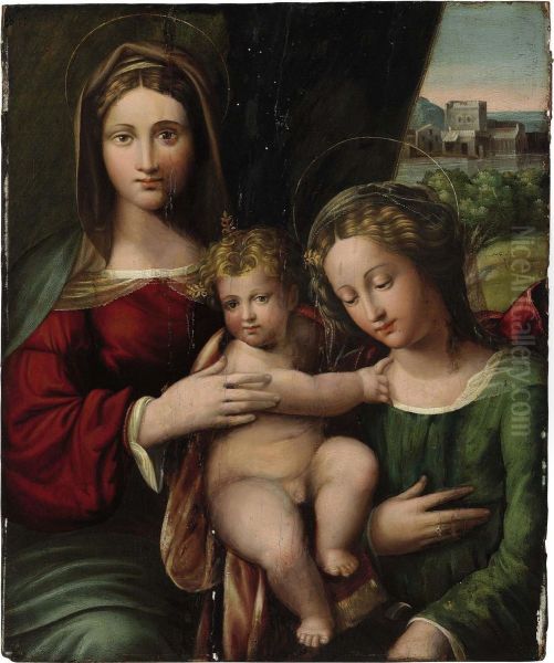 The Madonna And Child With Saint Catherine Oil Painting by Garofalo