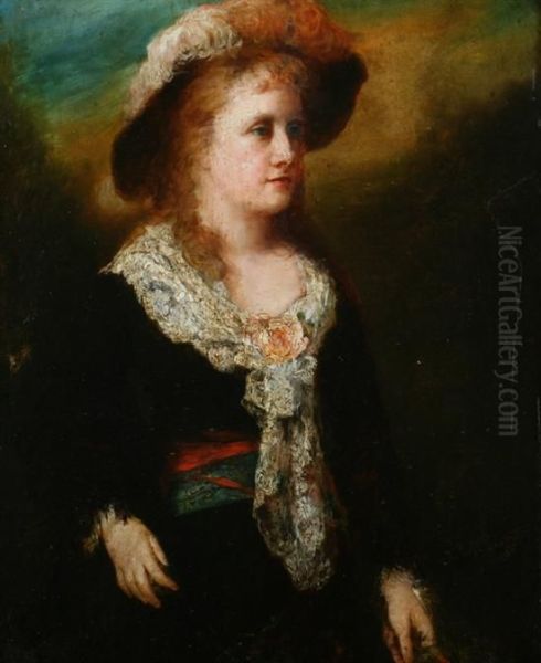 Portrait Of Mrs. James Carroll Frazer (nee Van Rensselaer) Oil Painting by George Da Maduro Peixotto