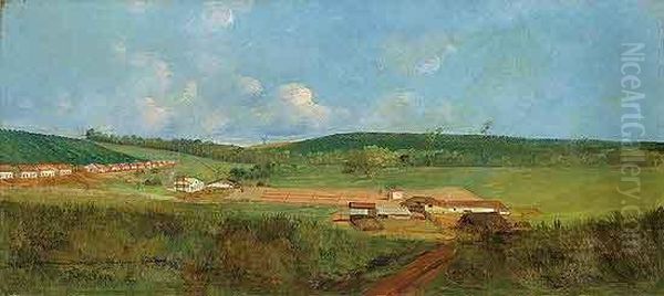 Fazenda Oil Painting by Antonio D. Silva Da Parreiras