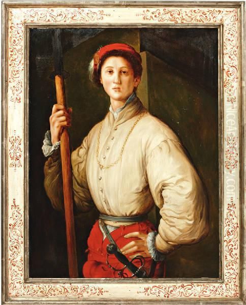 Halberdier Oil Painting by (Jacopo Carucci) Pontormo