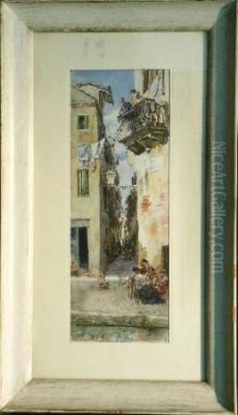 Scene In Venice Oil Painting by Giuseppe da Pozzo