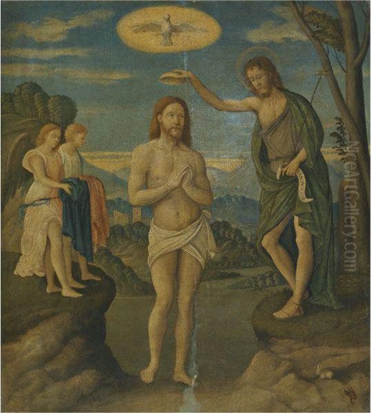 The Baptism Of Christ Oil Painting by Girolamo da Santacroce