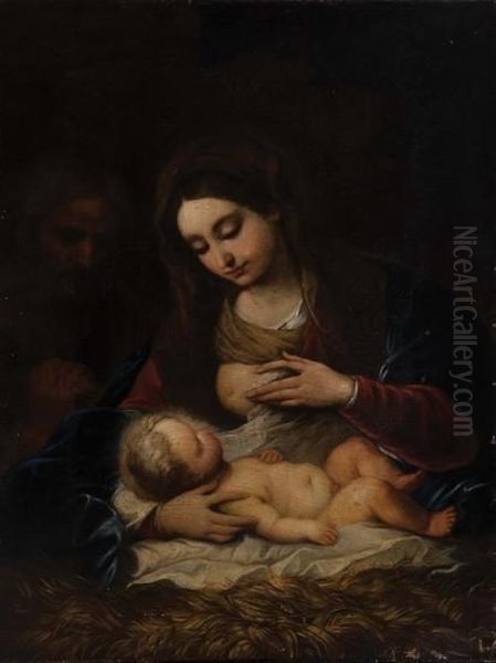 Sacra Famiglia Oil Painting by Giuseppe Simonelli