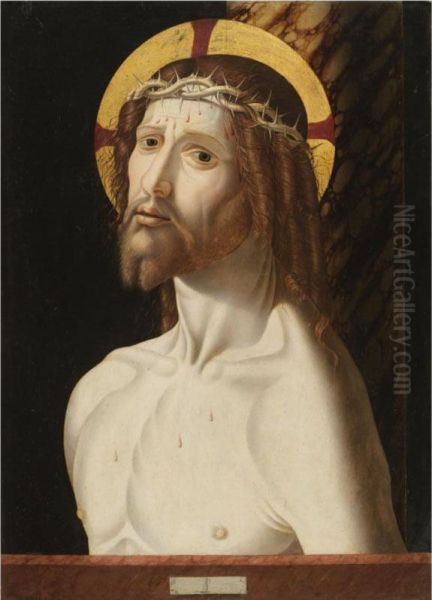 Christ At The Column Oil Painting by Jacopo Da Valenza